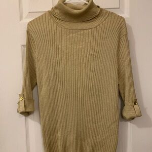 Women's Gold Turtleneck Sweater